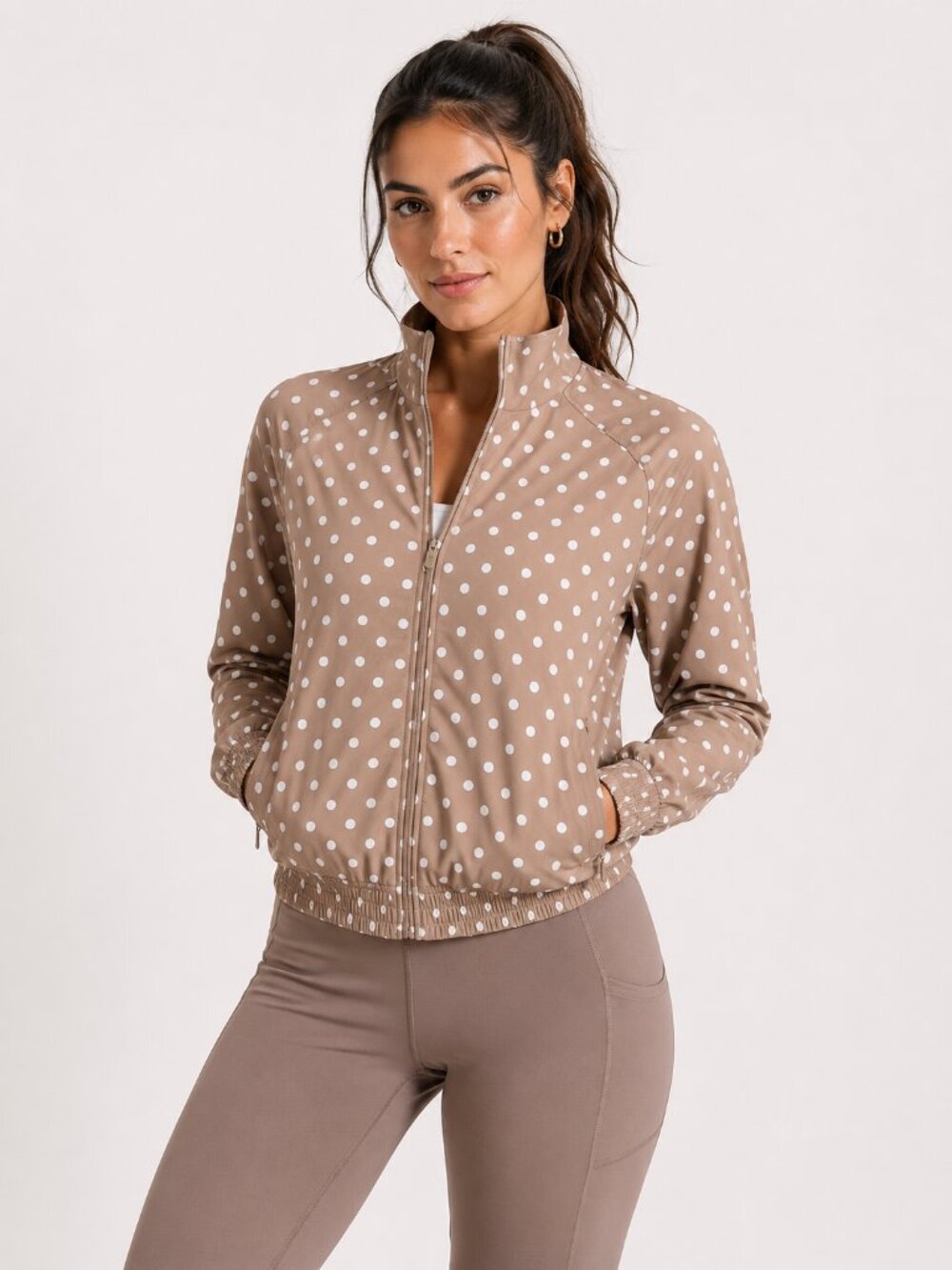 LULULEMON Adapted State Track Jacket Simple White Sheer Oak Polka 6 - Picture 2 of 11